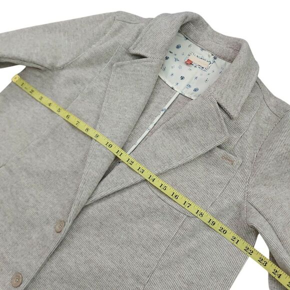 Anthropologie Pilcro Blazer Jacket Womens Large Brown Button Pinstripe Academy - Picture 10 of 13